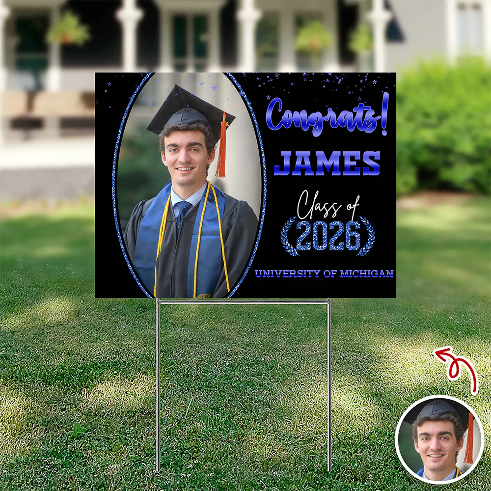Custom Photo Congrats Yard Sign For Graduation Party TH10 169017 - Image 2