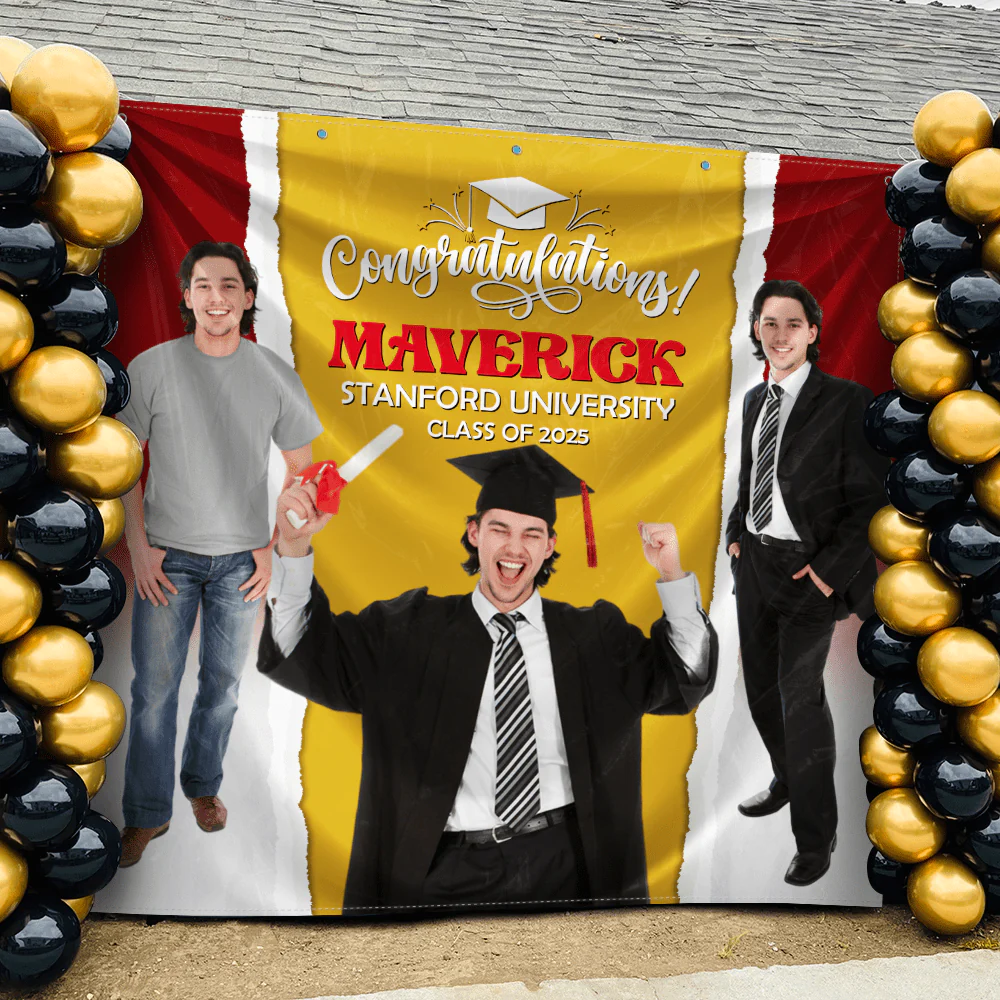 Custom Photo Congratulations Graduation Backdrop N369 890461 - Image 2