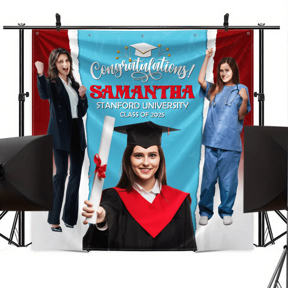 Custom Photo Congratulations Graduation Backdrop N369 890461 - Image 8