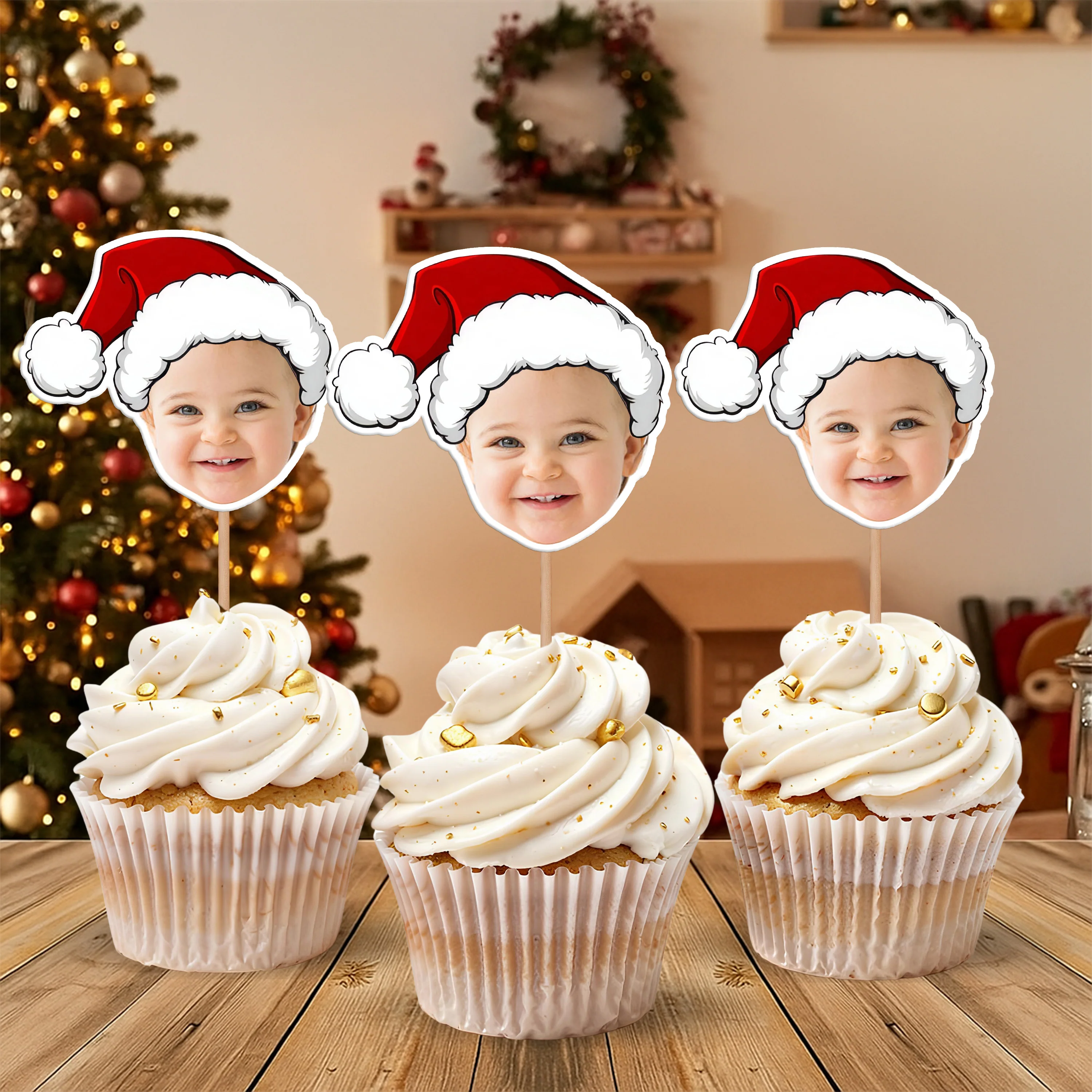 Custom Photo Cute Cupcake Topper Christmas Gift For Family TH10 894749 - Image 4