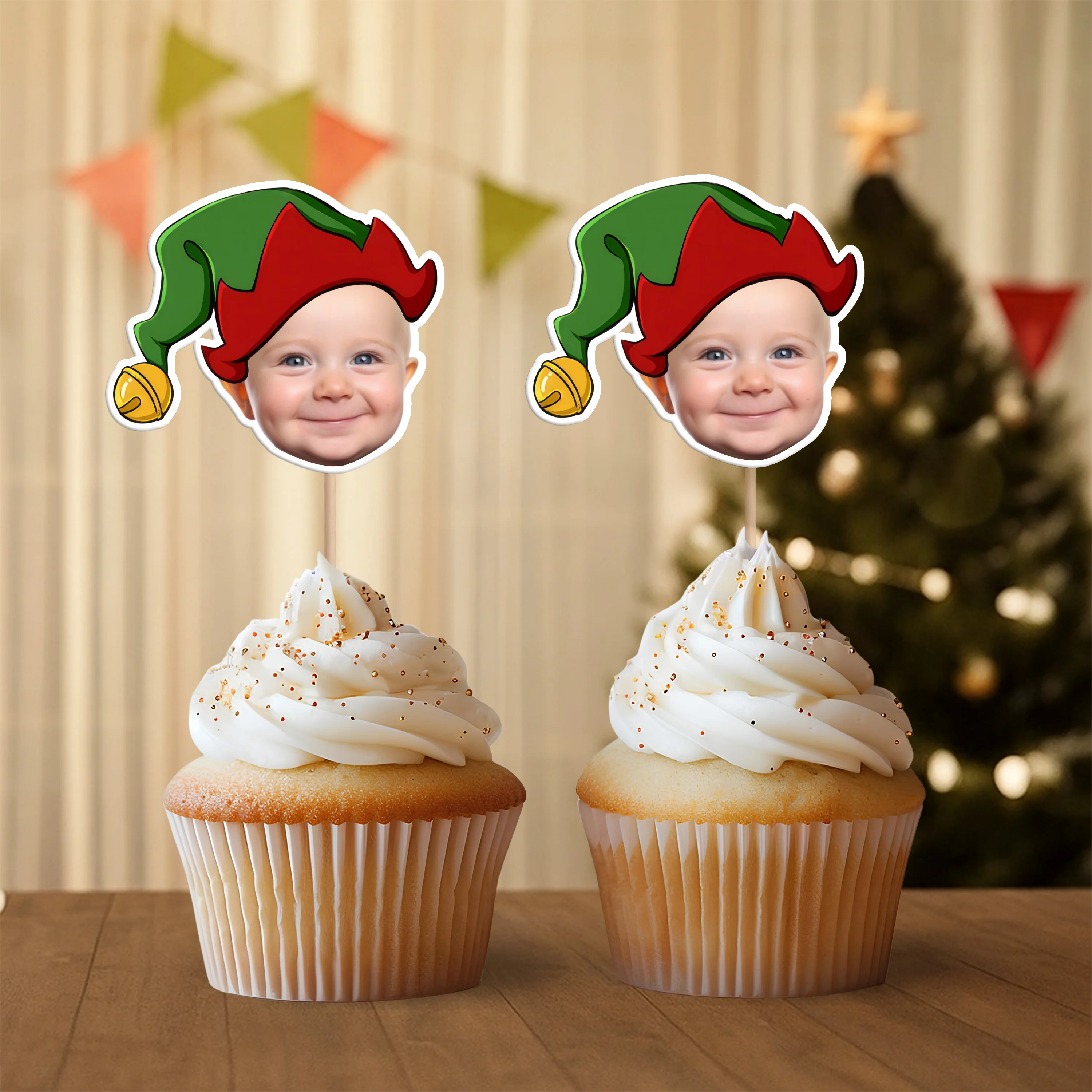 Custom Photo Cute Cupcake Topper Christmas Gift For Family TH10 894749 - Image 9