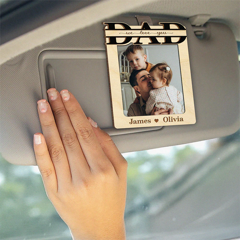 Custom Photo Dad And Kid 2 Layered Car Visor Clip TH10 892967 - Image 3
