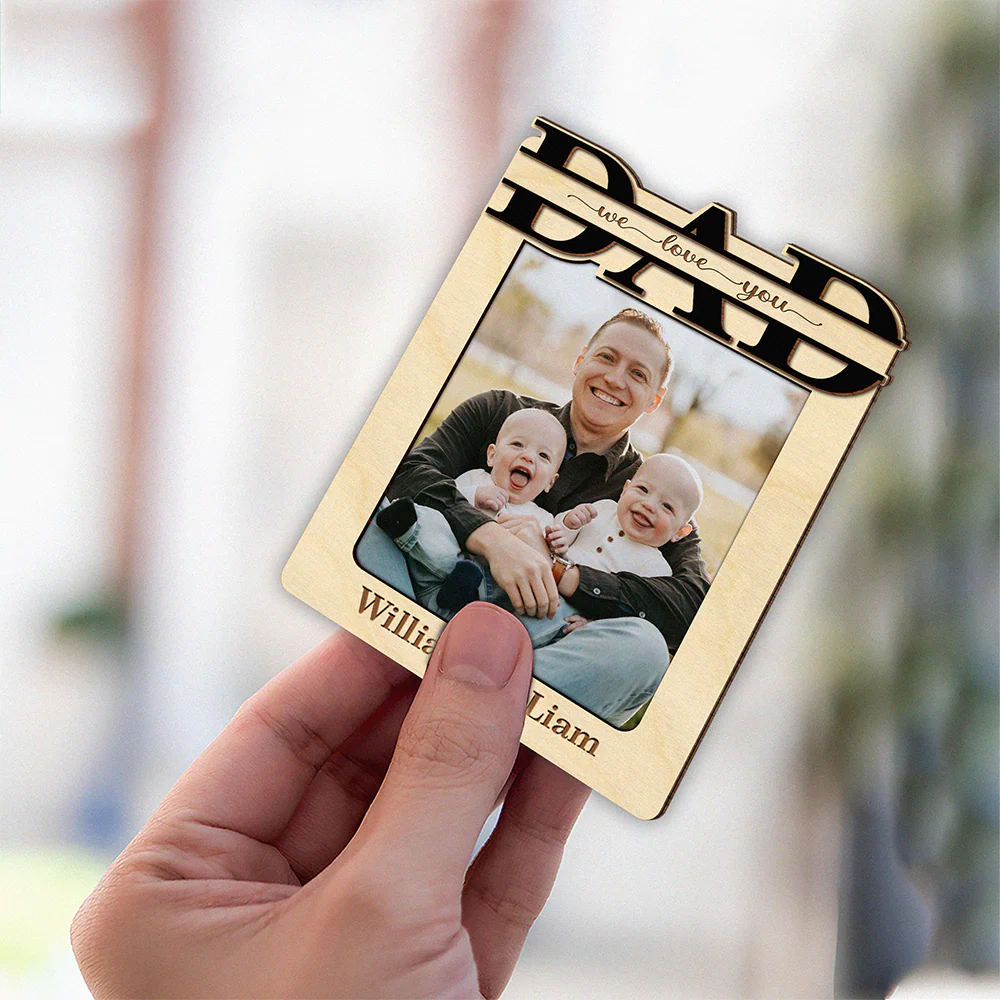 Custom Photo Dad And Kid 2 Layered Car Visor Clip TH10 892967 - Image 4