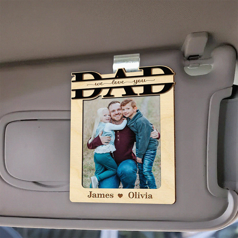 Custom Photo Dad And Kid 2 Layered Car Visor Clip TH10 892967 - Image 5