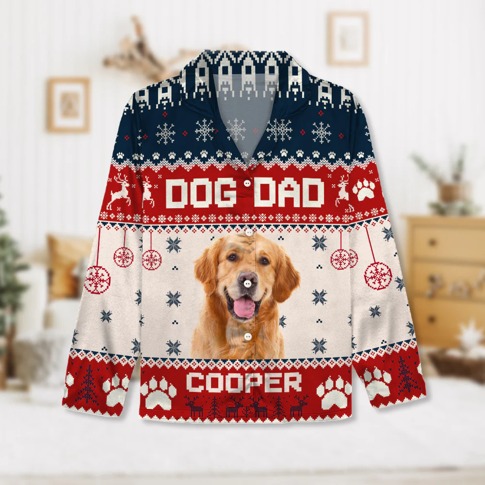 Custom Photo Dog Dad Dog Mom Christmas Pajamas TH10 894287 - Image 7