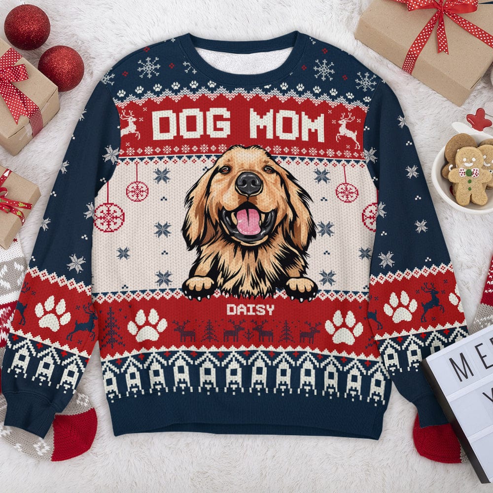 Custom Photo Dog Dad Dog Mom Ugly Sweater N304 889929 - Image 2