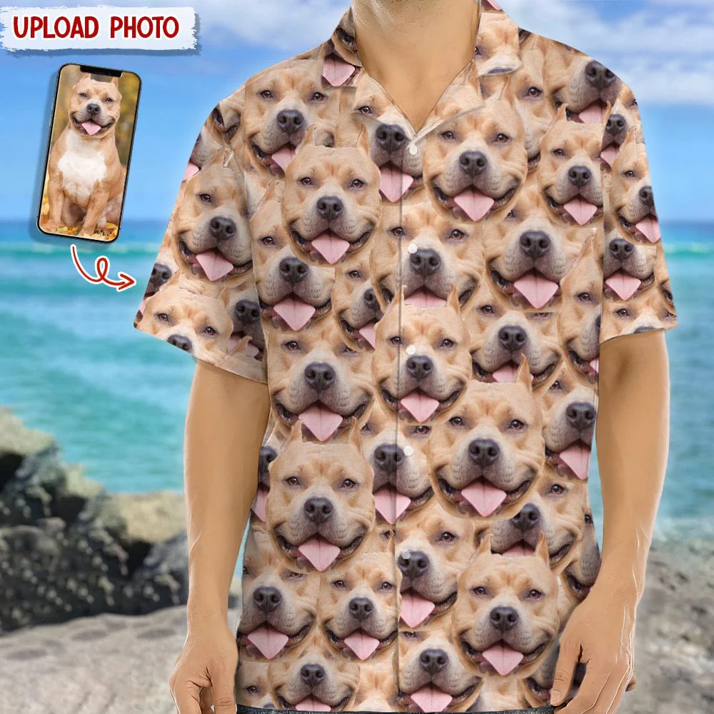 Custom Photo Dog Face For Dog Lover Hawaii Shirt N304 889327 - Image 2