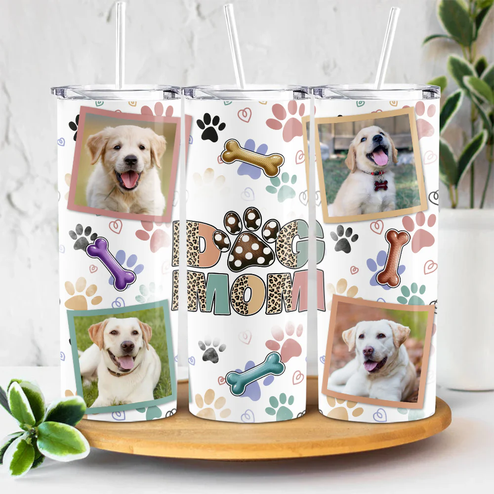Custom Photo Dog Mom Skinny Tumbler TH10 892515 - Image 2