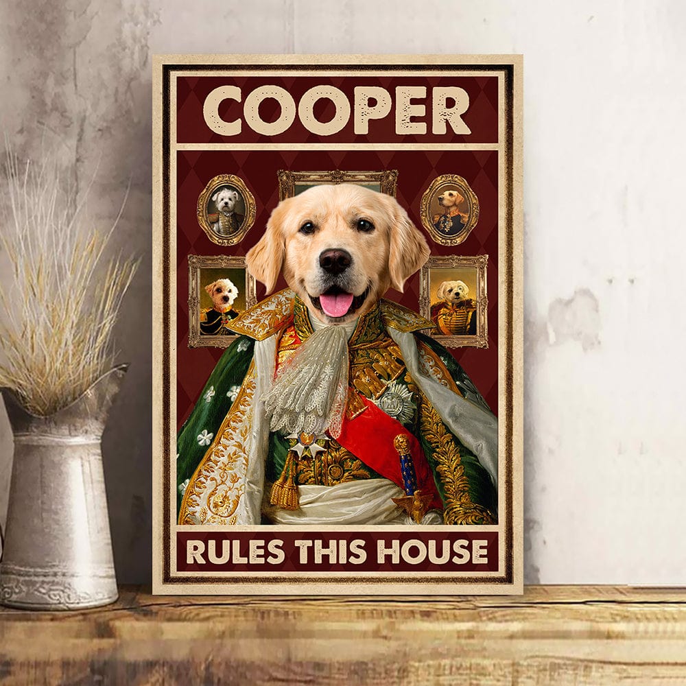 Custom Photo Dog Rules This House Dog Canvas N304 890171 - Image 2