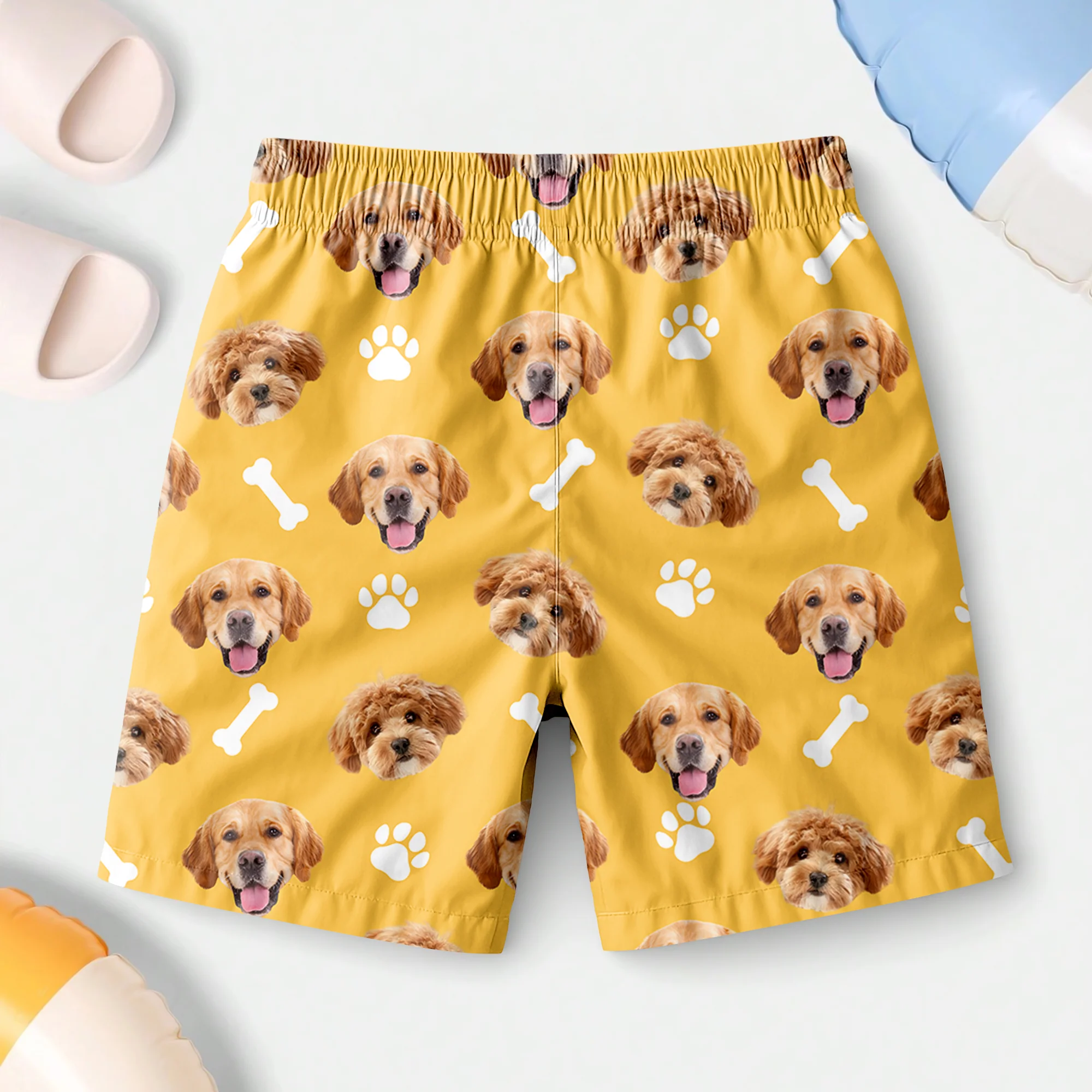 Custom Photo Face Dog With Bone Beach Short For Kid Summer Gift TH10 894101 - Image 5