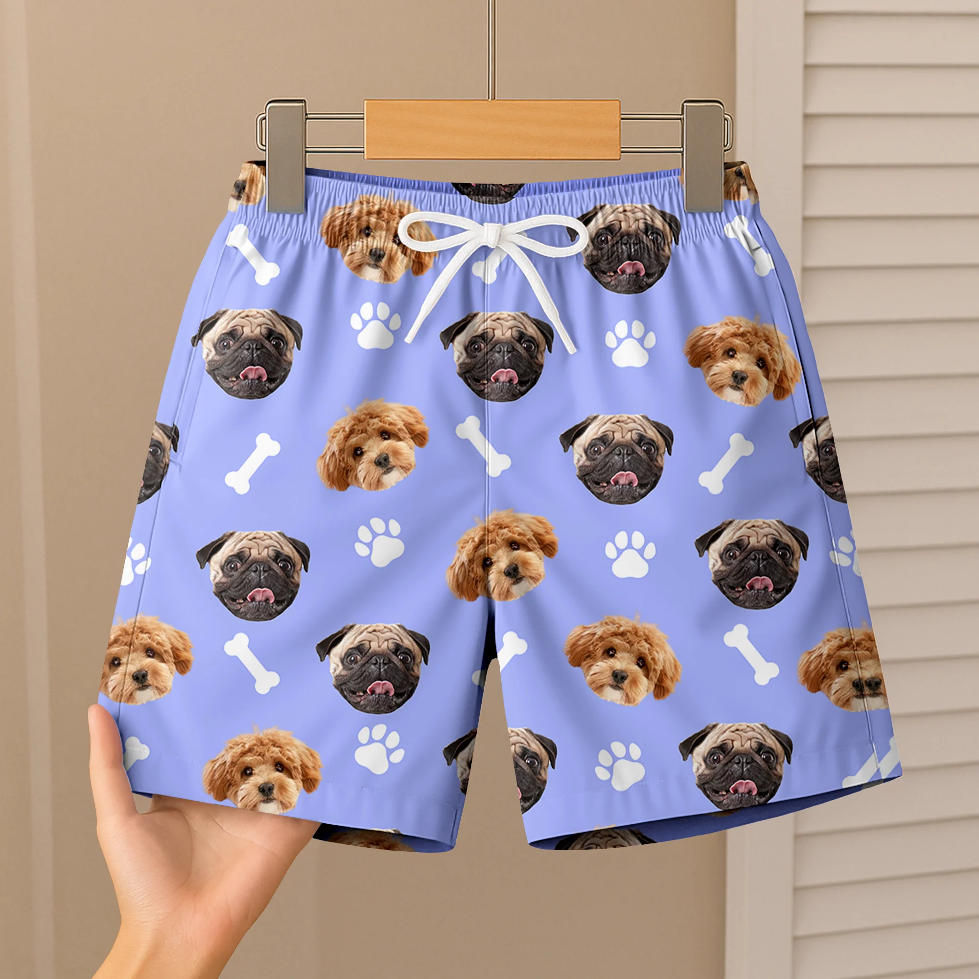 Custom Photo Face Dog With Bone Beach Short For Kid Summer Gift TH10 894101 - Image 6