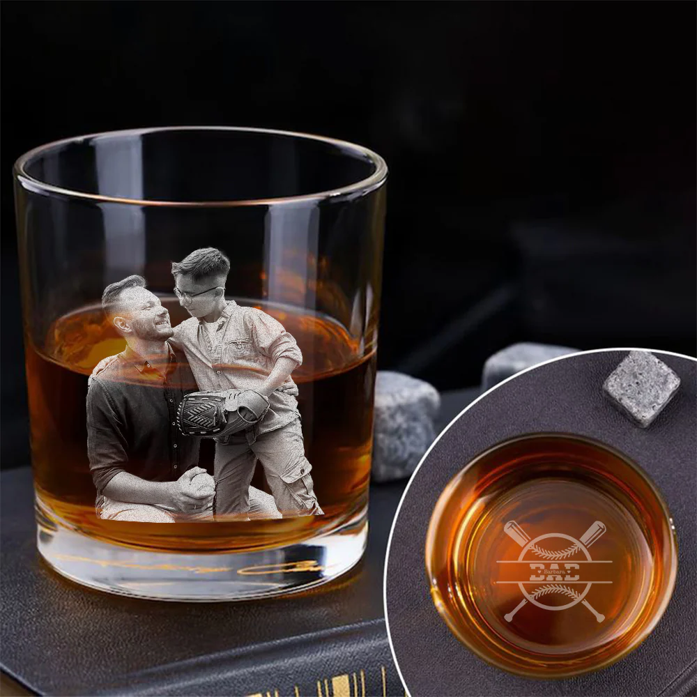 Custom Photo Father's Day Baseball Whiskey Glass TH10 892869 - Image 3