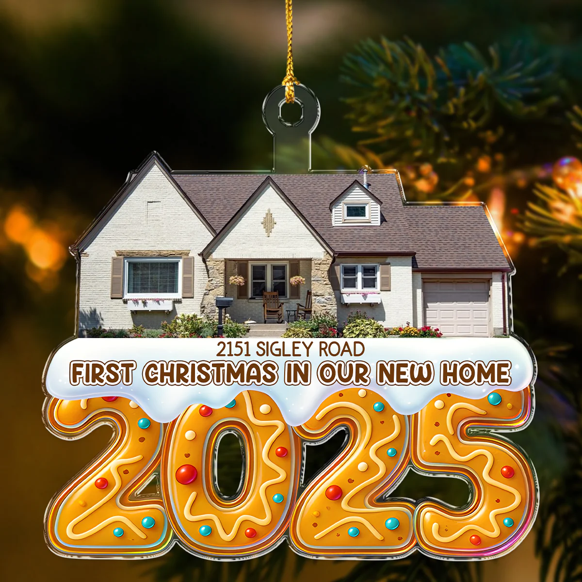 Custom Photo First Christmas In Our New House Acrylic Ornament TH10 896527 - Image 3