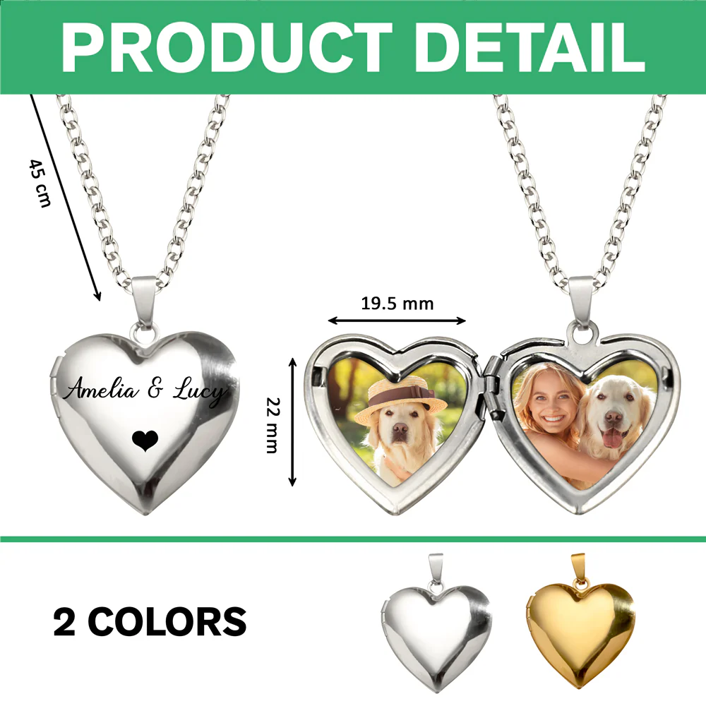 Custom Photo For Dog Lover Heart Locket Necklace TH10 894297 - Image 7