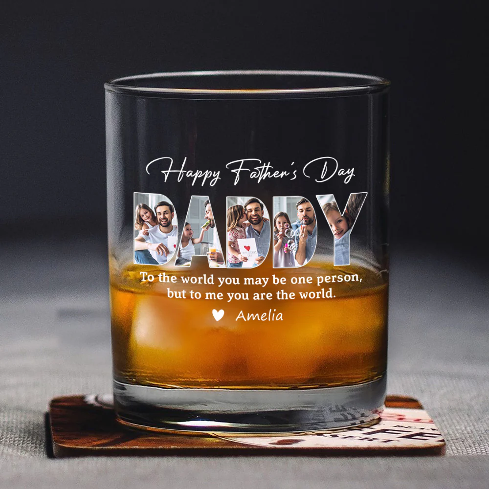 Custom Photo Happy Father's Day Family Whiskey Glass TH10 892867 - Image 5