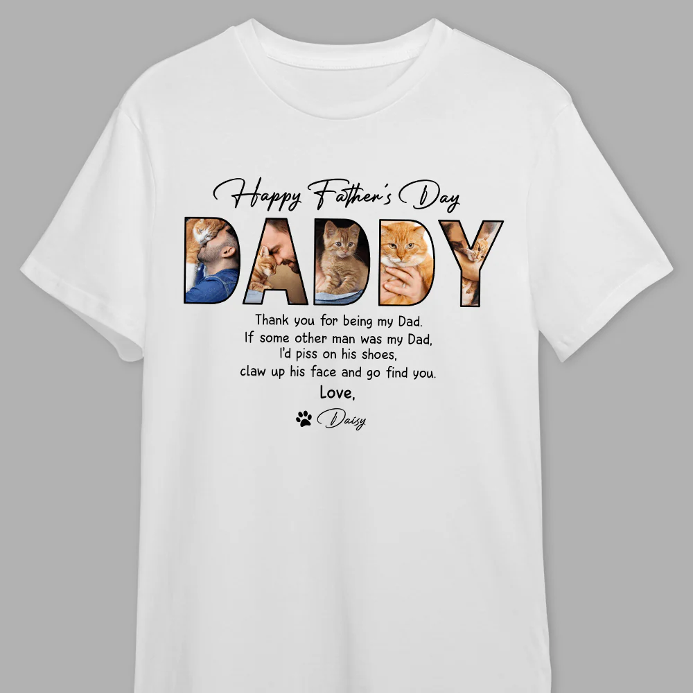 Custom Photo Happy Father's Day For Cat Lover Shirt TH10 N304 890893 - Image 2