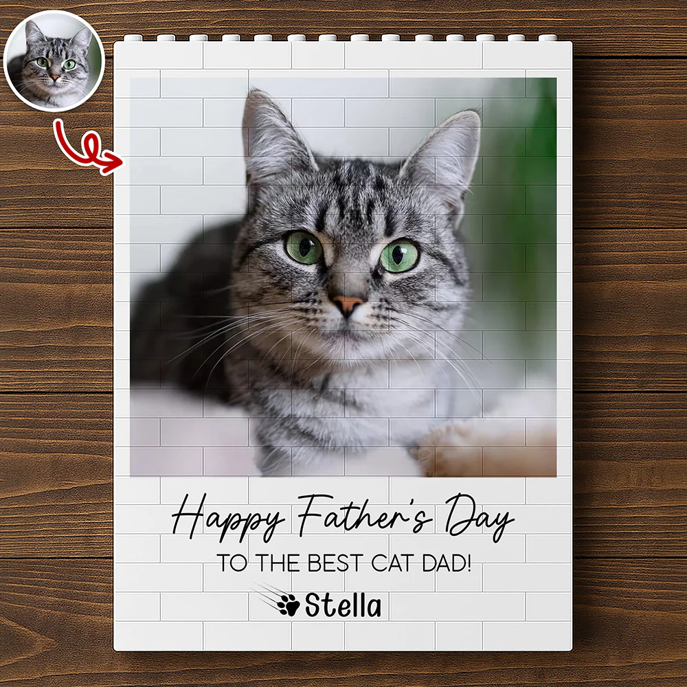 Custom Photo Happy Father's Day To the Best Cat Dad Building Brick Blocks TH10 169995 - Image 5