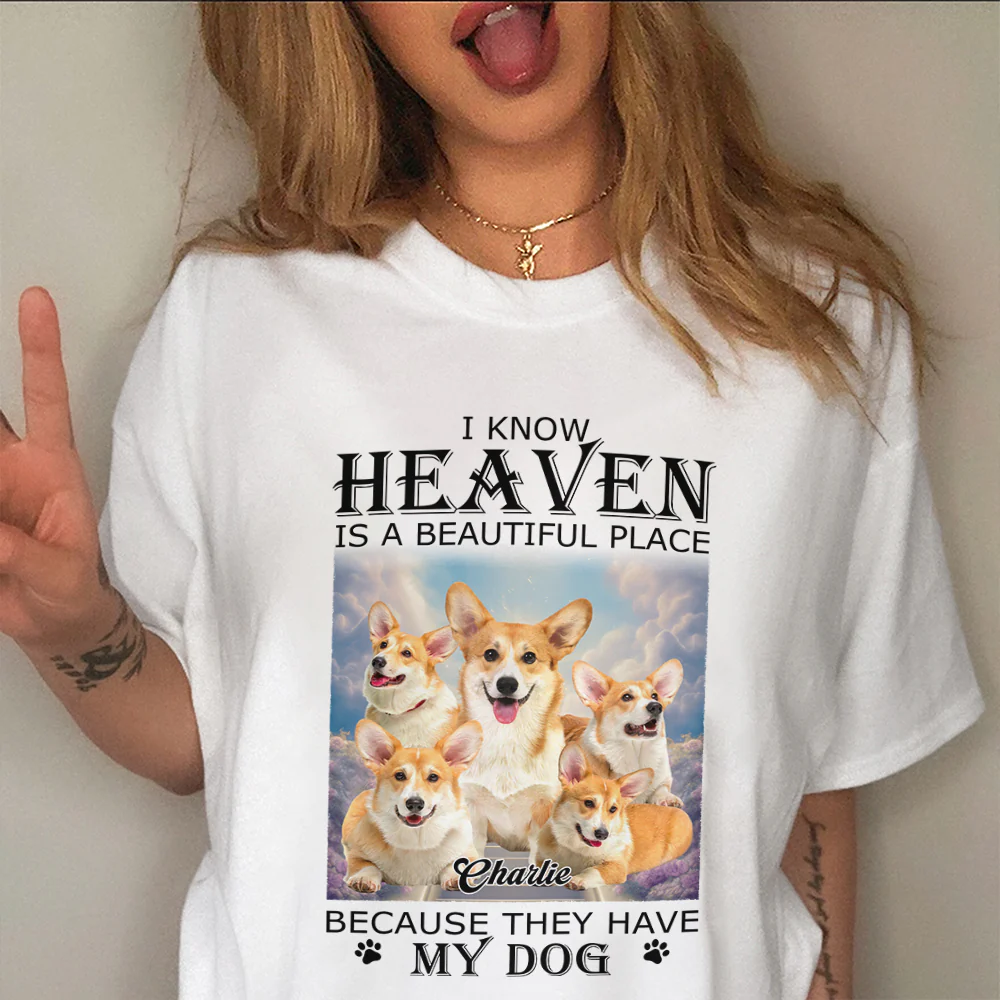 Custom Photo Heaven Have My Pet Memorial Bright Shirt TH10 892493 - Image 4