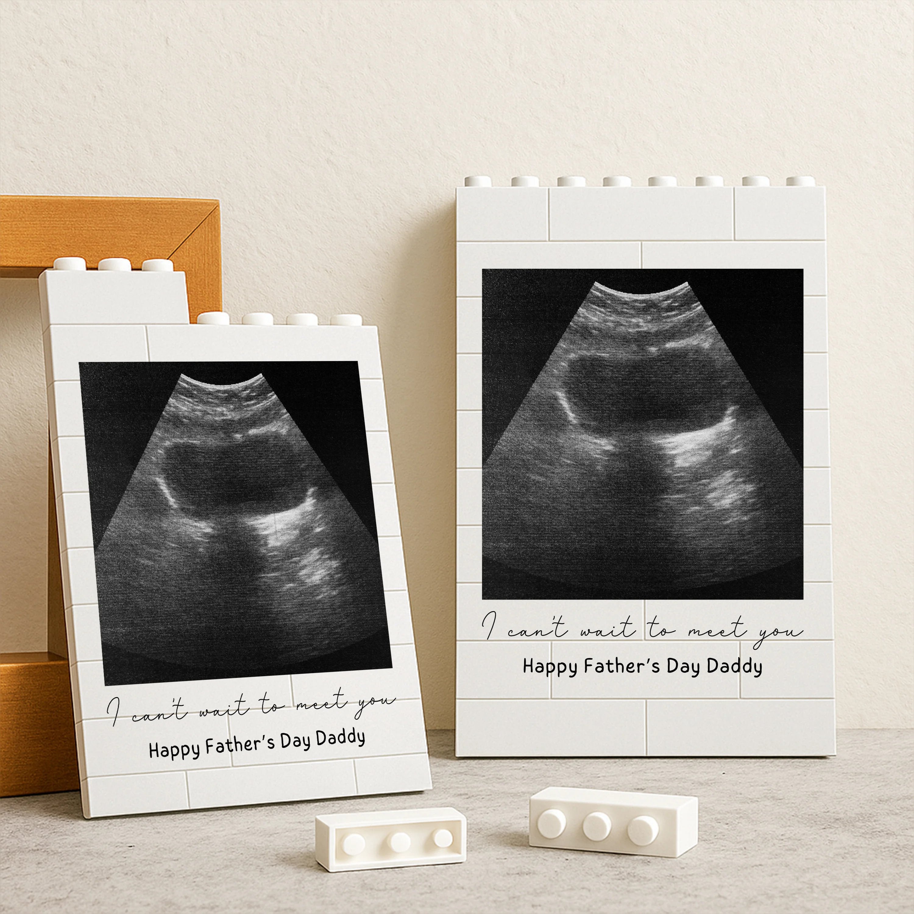 Custom Photo I Cannot Wait To Meet You Baby Scan Building Brick Blocks Happy Father's Day TH10 898853 - Image 3