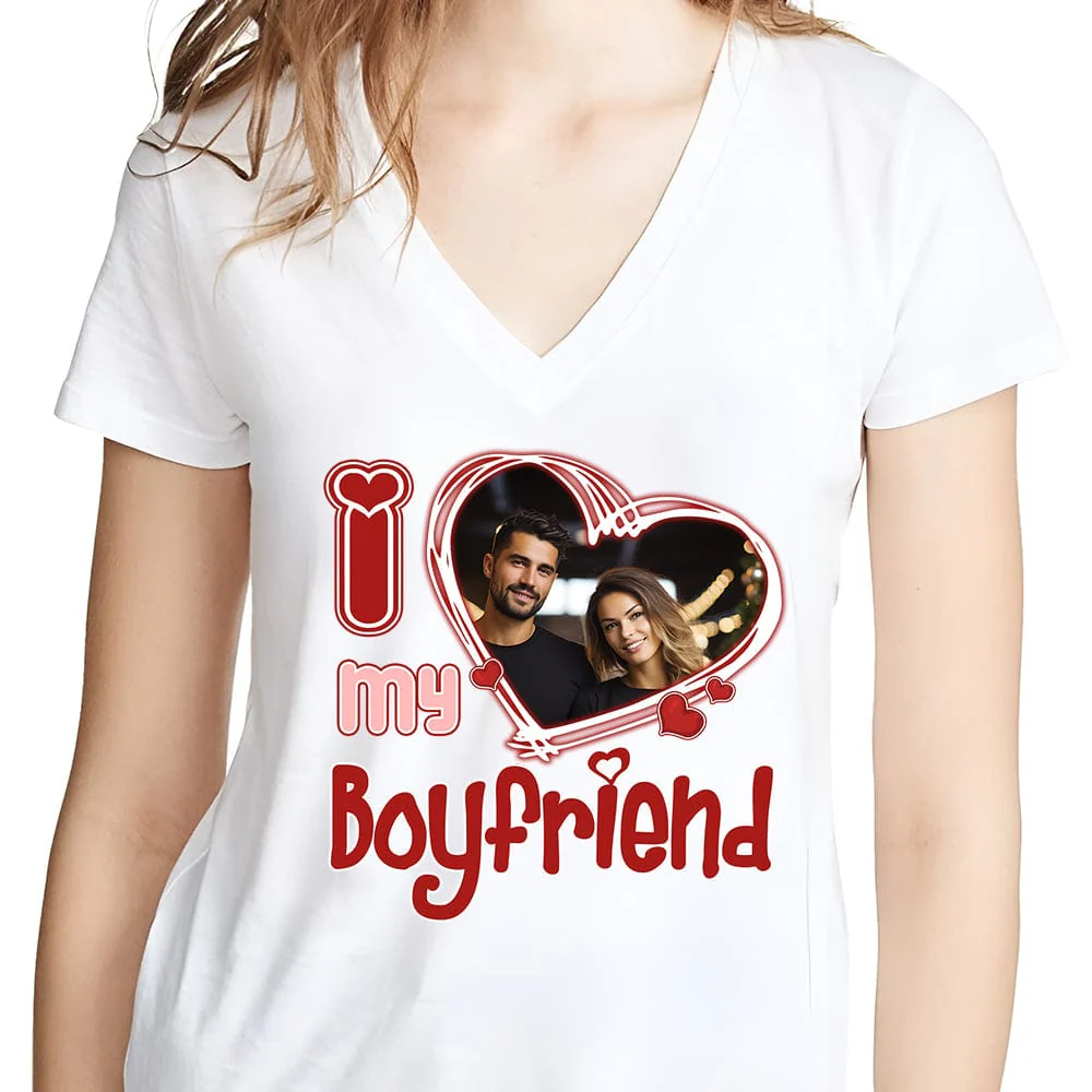 Custom Photo I Love Him/Her Valentine Shirt K228 890125 - Image 5