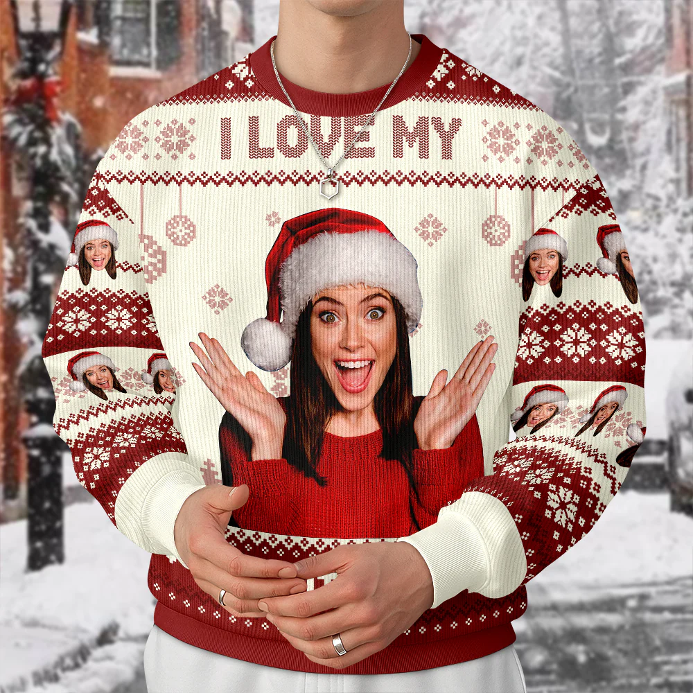 Custom Photo I Love My Wife/Husband Christmas Ugly Sweater TH10 896339 - Image 6