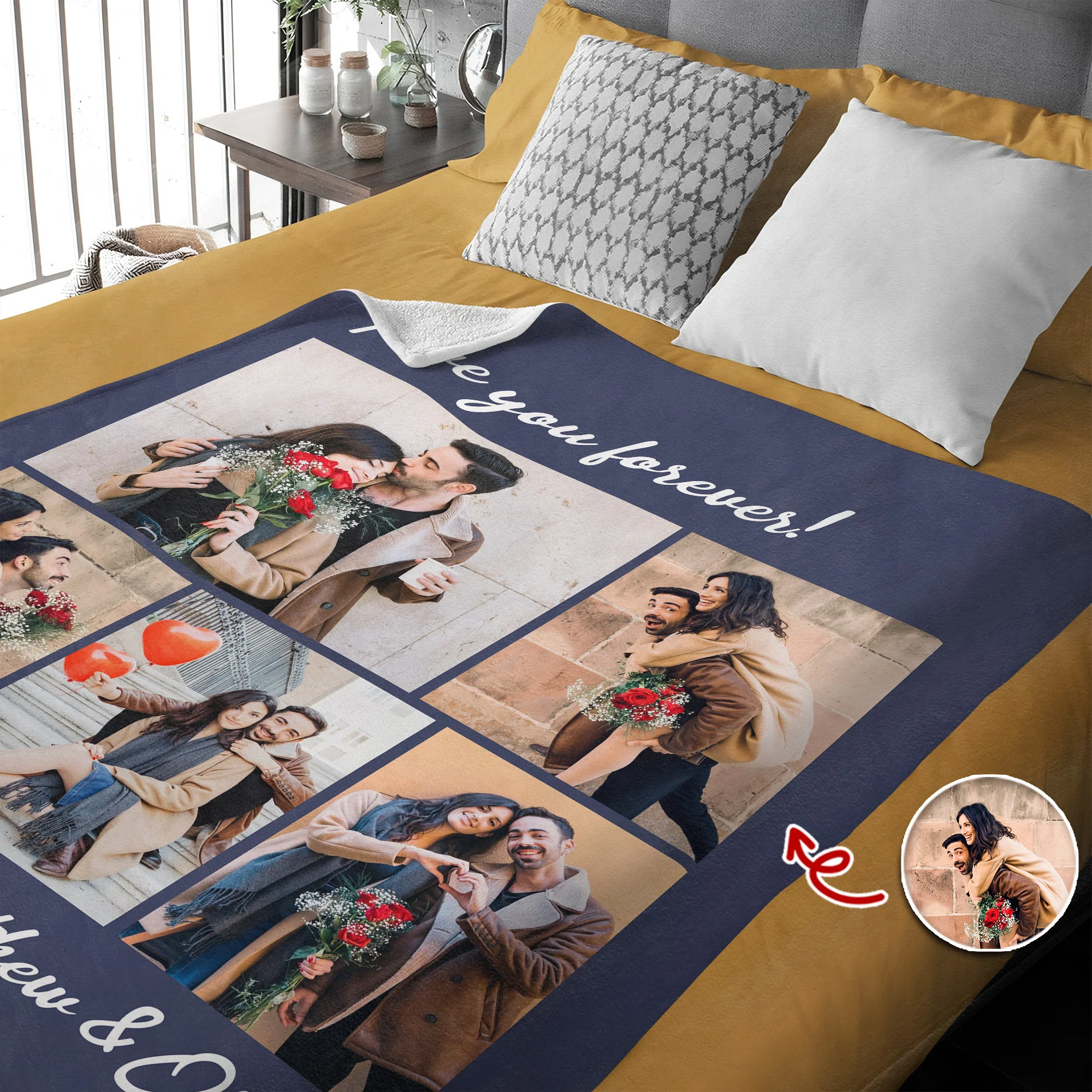 Custom Photo I Love You Forever Valentine Gift Blanket For Couple TH10 896861 - Image 3