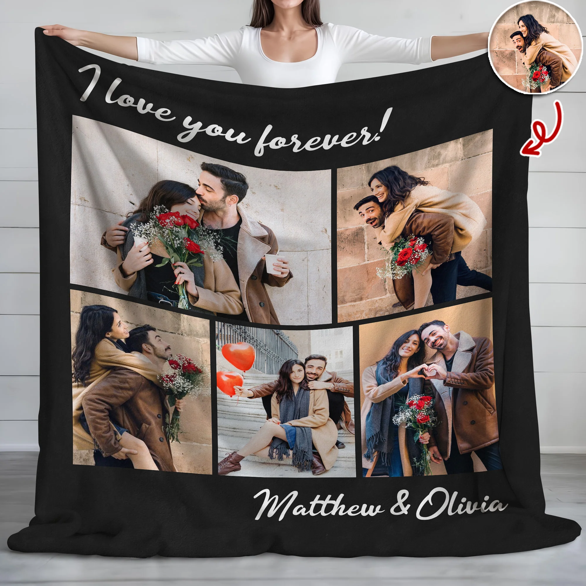 Custom Photo I Love You Forever Valentine Gift Blanket For Couple TH10 896861 - Image 6