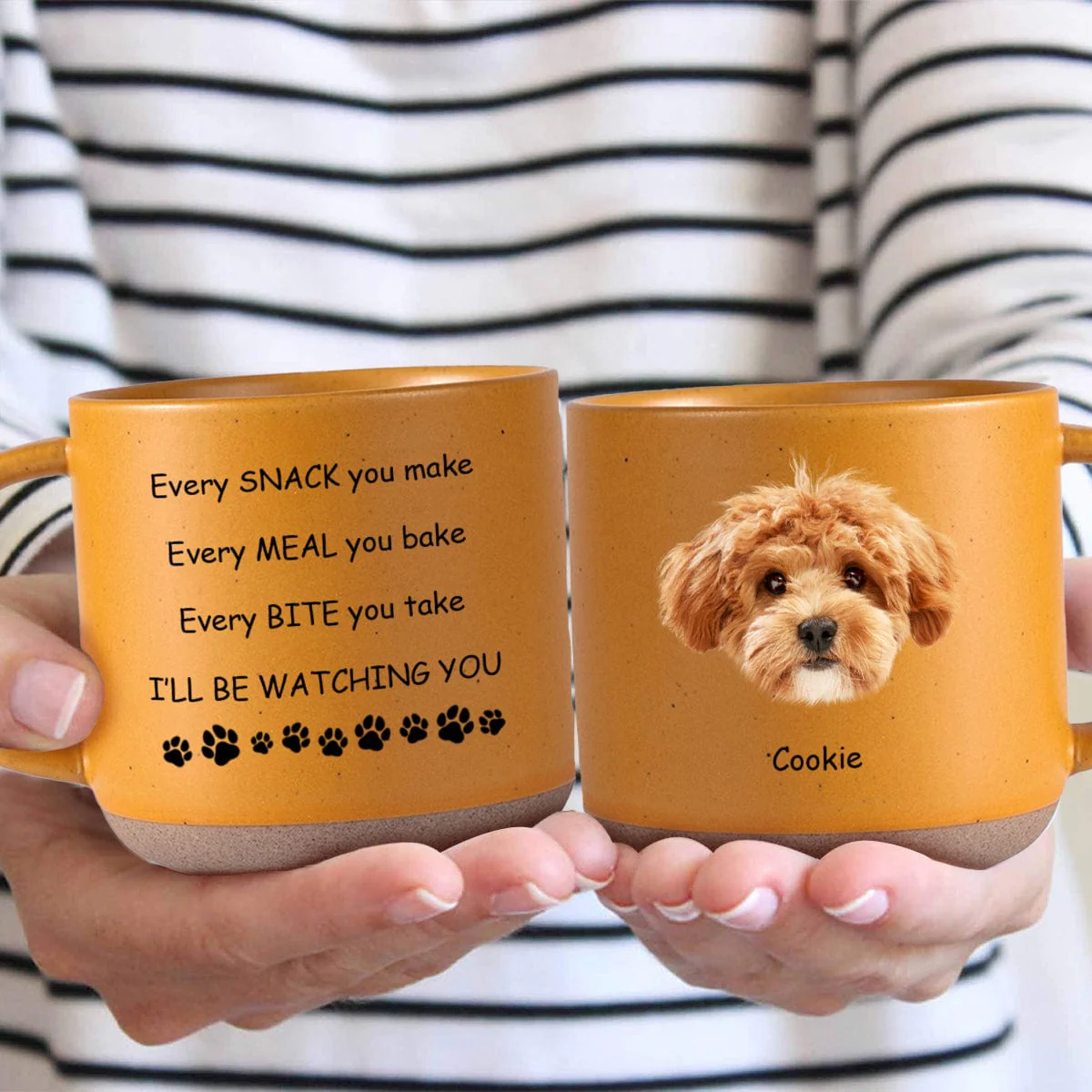 Custom Photo I'll Be Watching You For Dog Lover Pottery Mug TH10 892095 - Image 2
