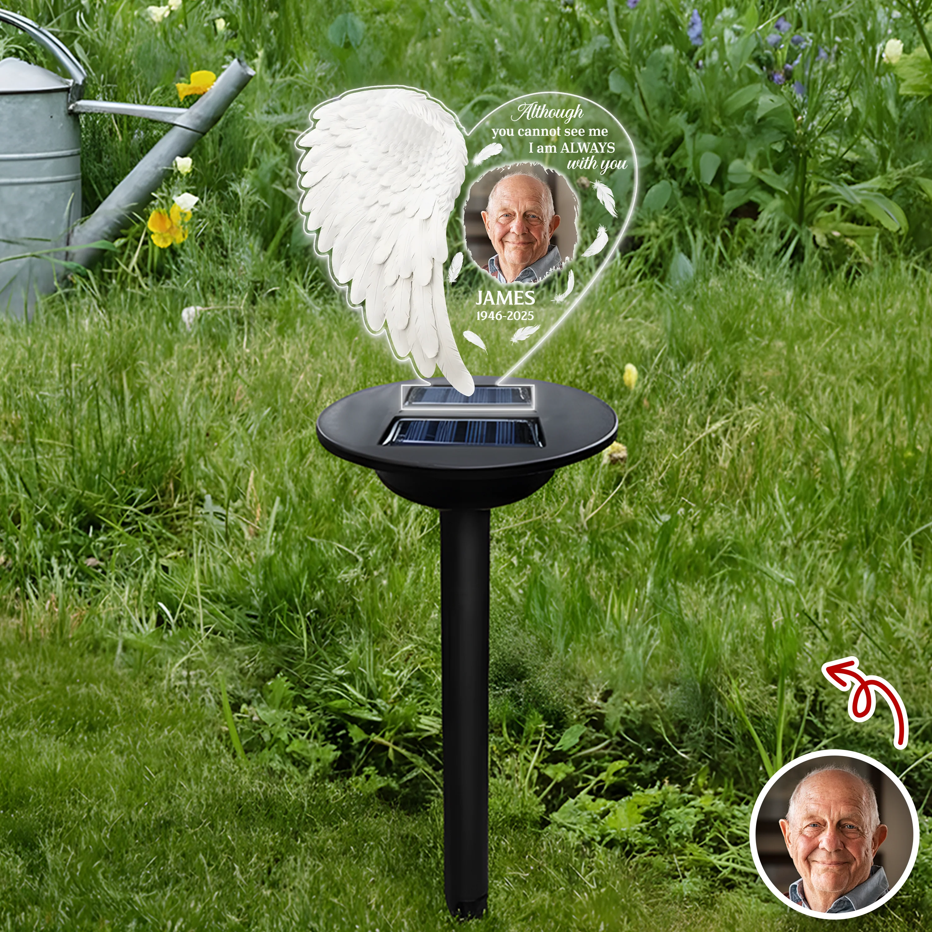 Custom Photo You Are Not Missed Angel Wings Memorial Solar Light TH10 896053 - Image 5