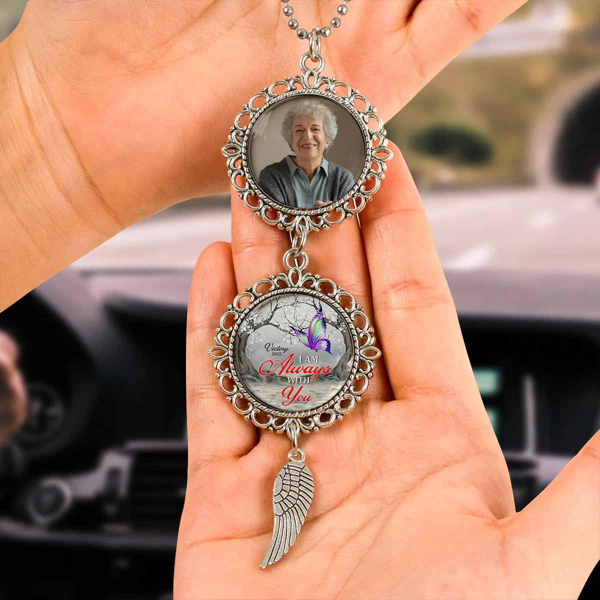 Custom Photo I'm Always With You Memorial Hanging Ornament With Charm TH10 892507 - Image 4