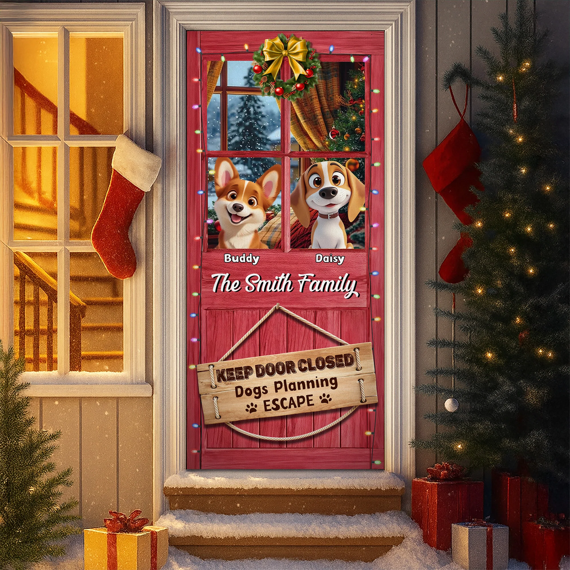 Custom Photo Keep Door Closed Dog Planning Escape Door Cover For Dog Lover TH10 896537 - Image 3