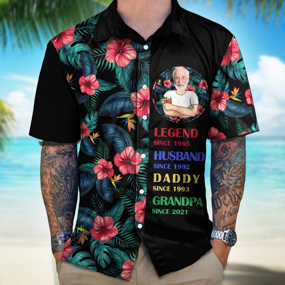 Custom Photo Legend Husband Dad Grandpa Hawaii Shirt TH10 891093 - Image 3