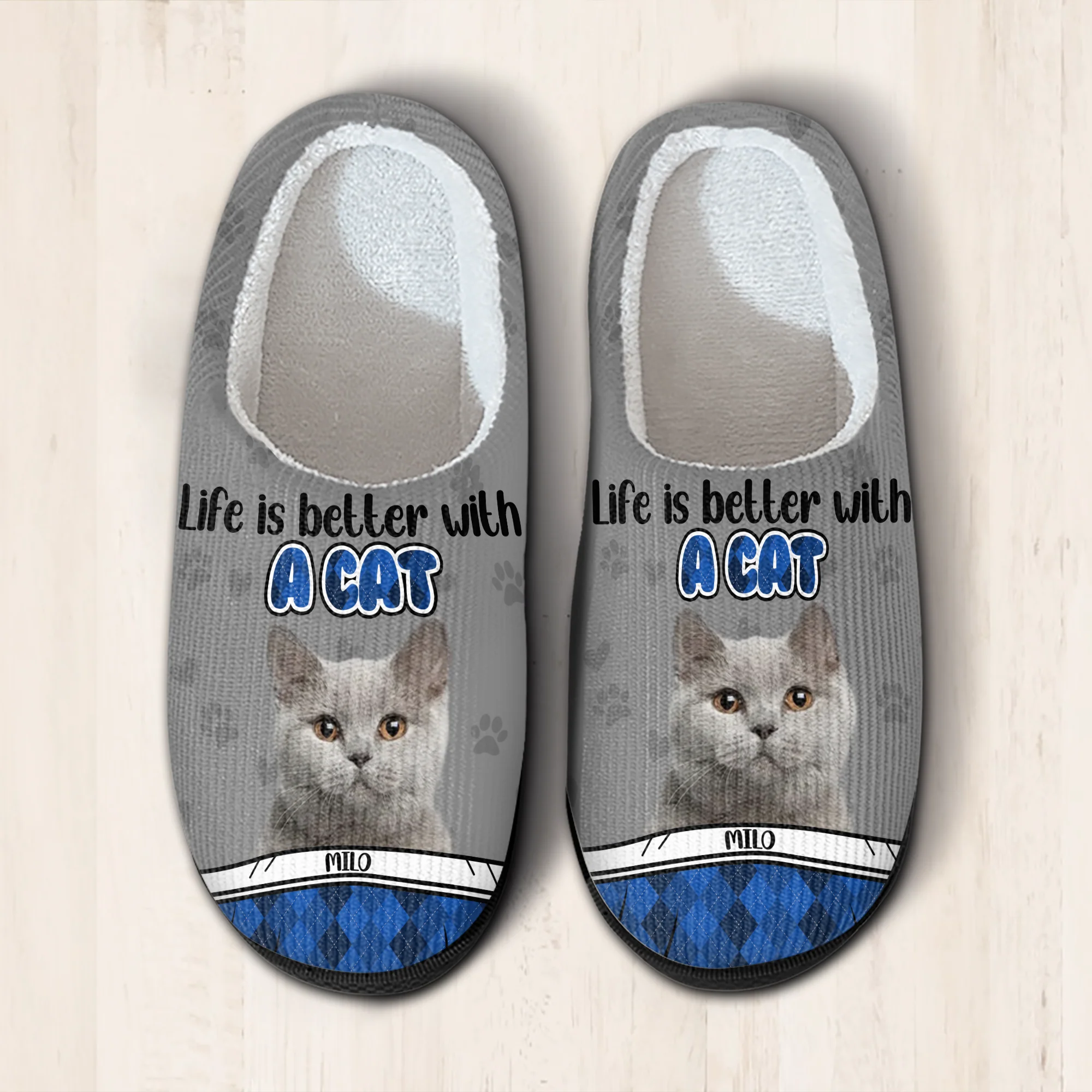 Custom Photo Life Is Better With A Cat Slipper TH10 896253 - Image 6