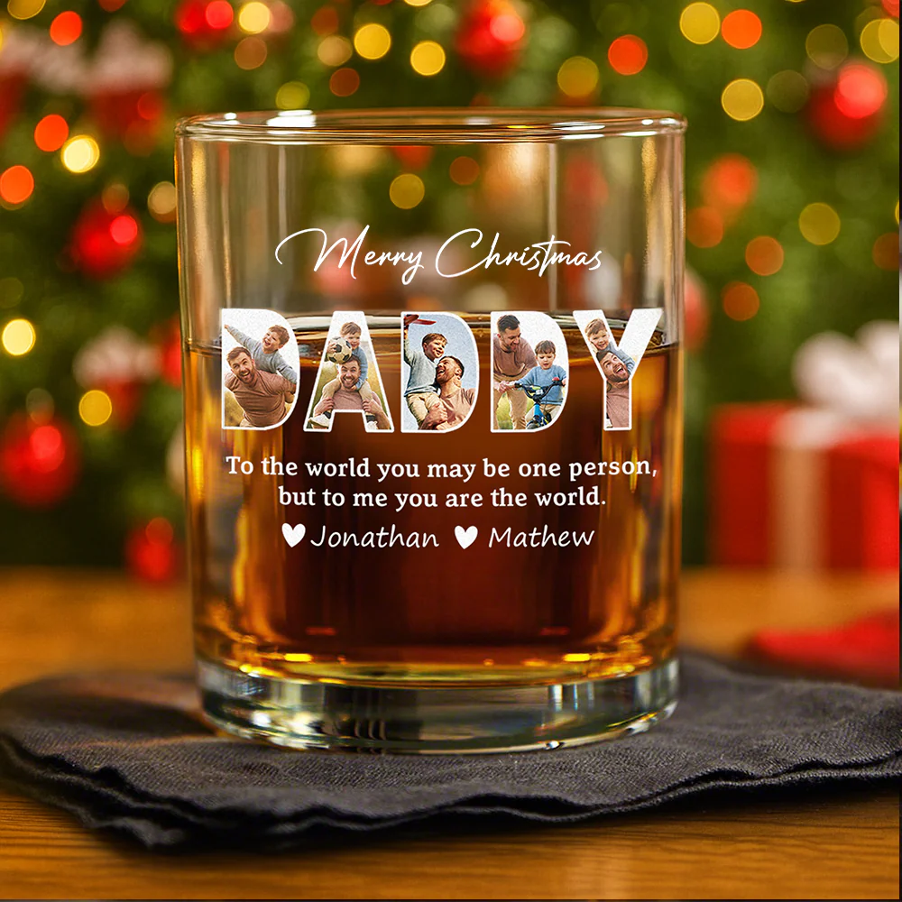 Custom Photo Merry Christmas Family Whiskey Glass TH10 896535 - Image 5
