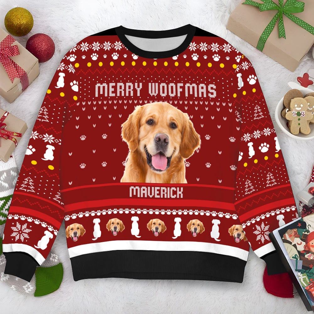 Custom Photo Merry Woofmas Dog AOP Ugly Sweater TA29 889903
