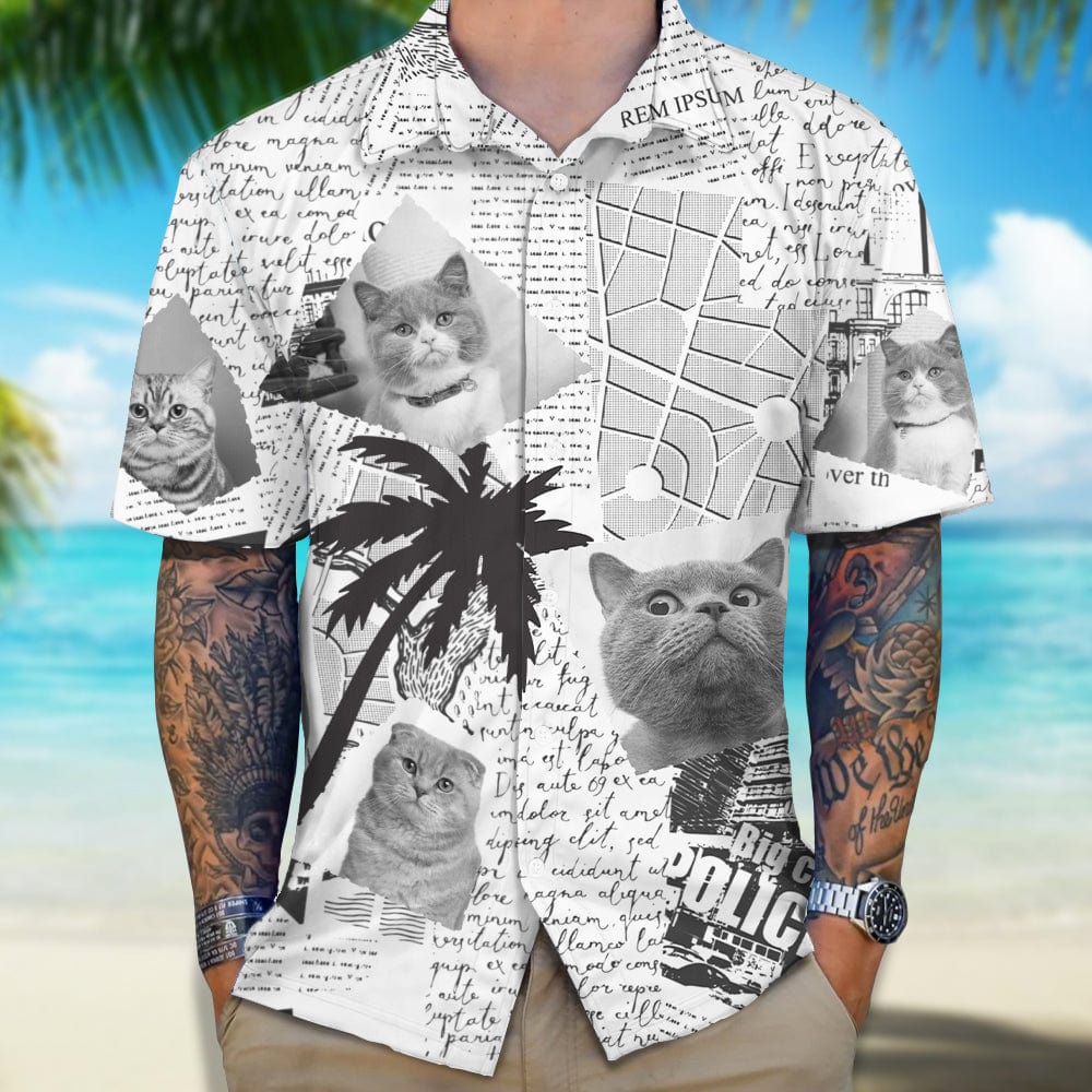 Custom Photo Newspaper Funny Pet Face Hawaii Shirt N304 890493 - Image 3