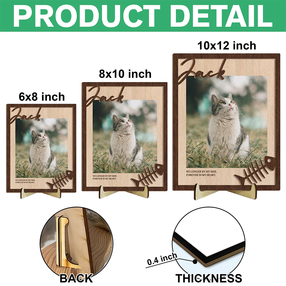 Custom Photo Forever In My Heart 2-Layered Wooden Plaque With Stand Memorial TH10 894231 - Image 6