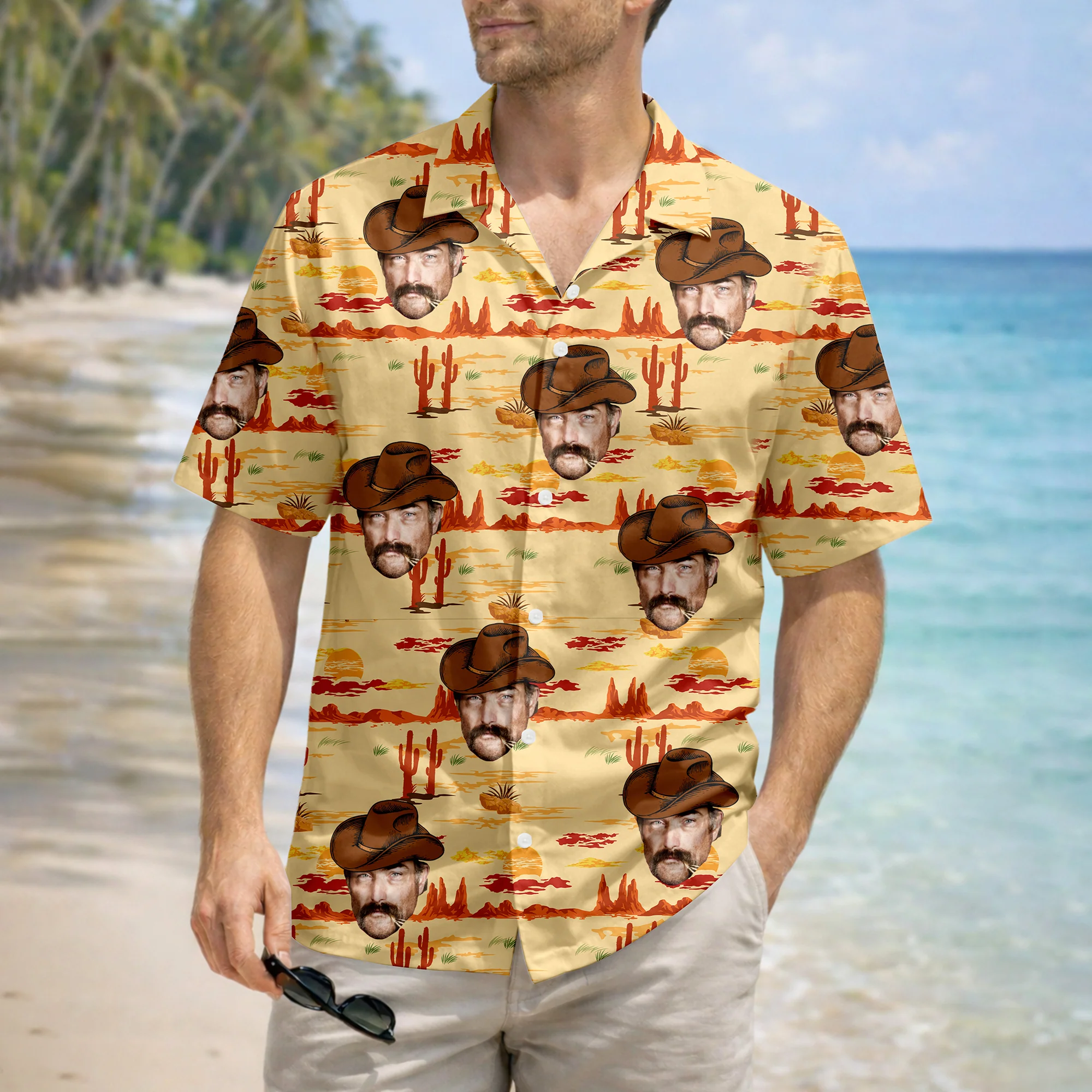 Custom Photo Retro Western Cowboy Hawaiian Shirt TH10 169755 - Image 2