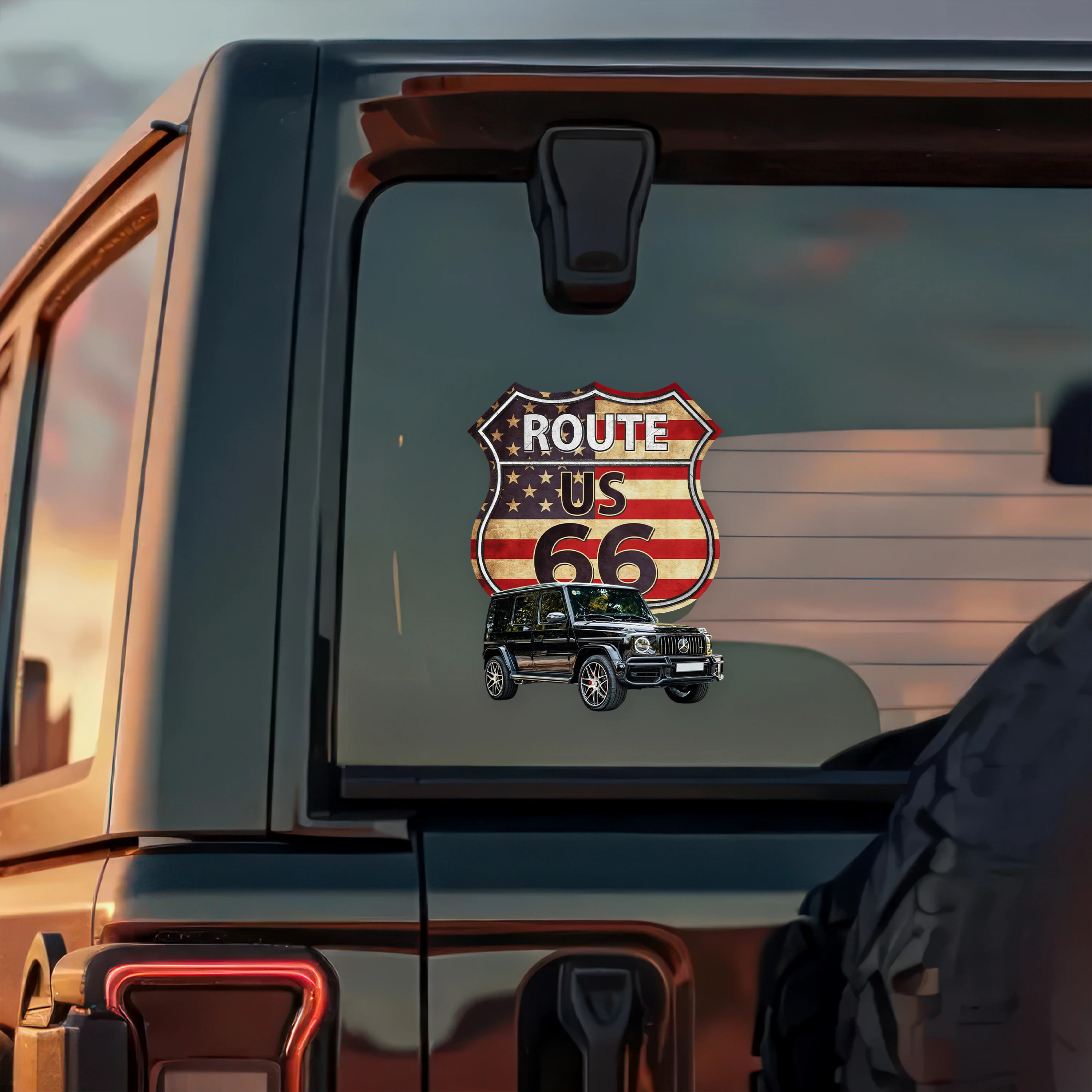 Custom Photo Route US 66 Car Window Decal Sticker For Car Lover TH10 898443 - Image 2