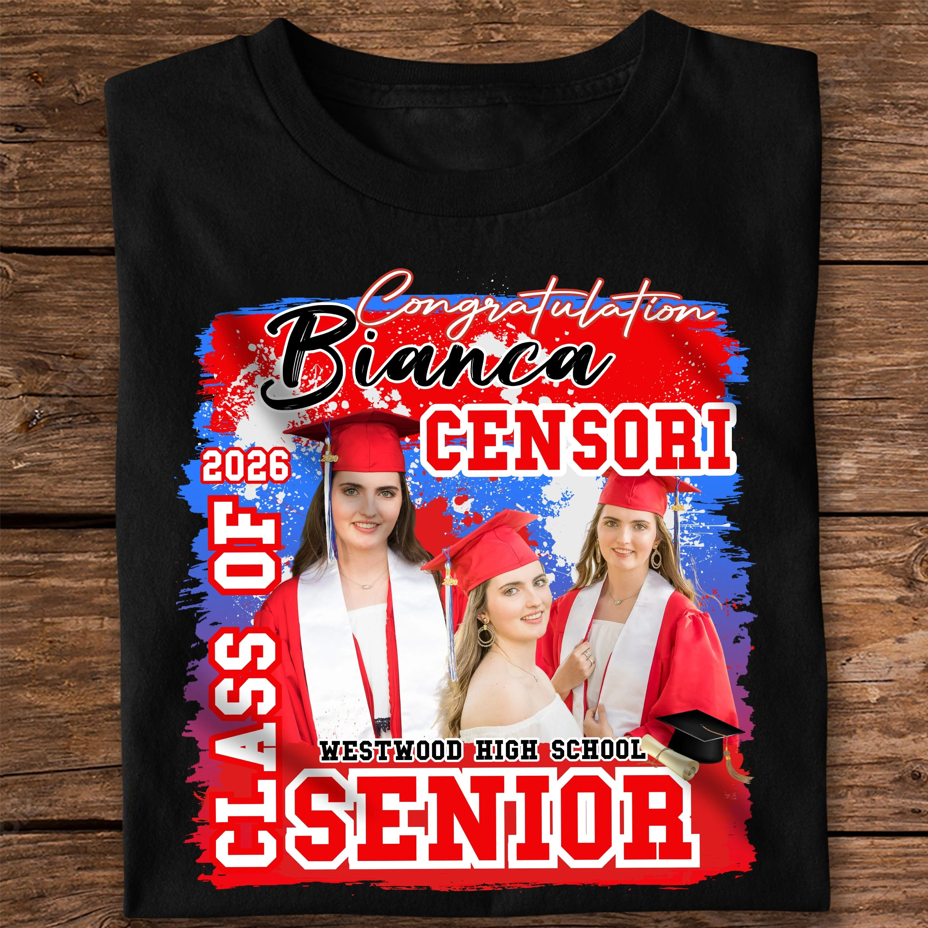 Custom Photo Senior Class Of 2024 Graduation Dark Shirt N304 890093 - Image 2