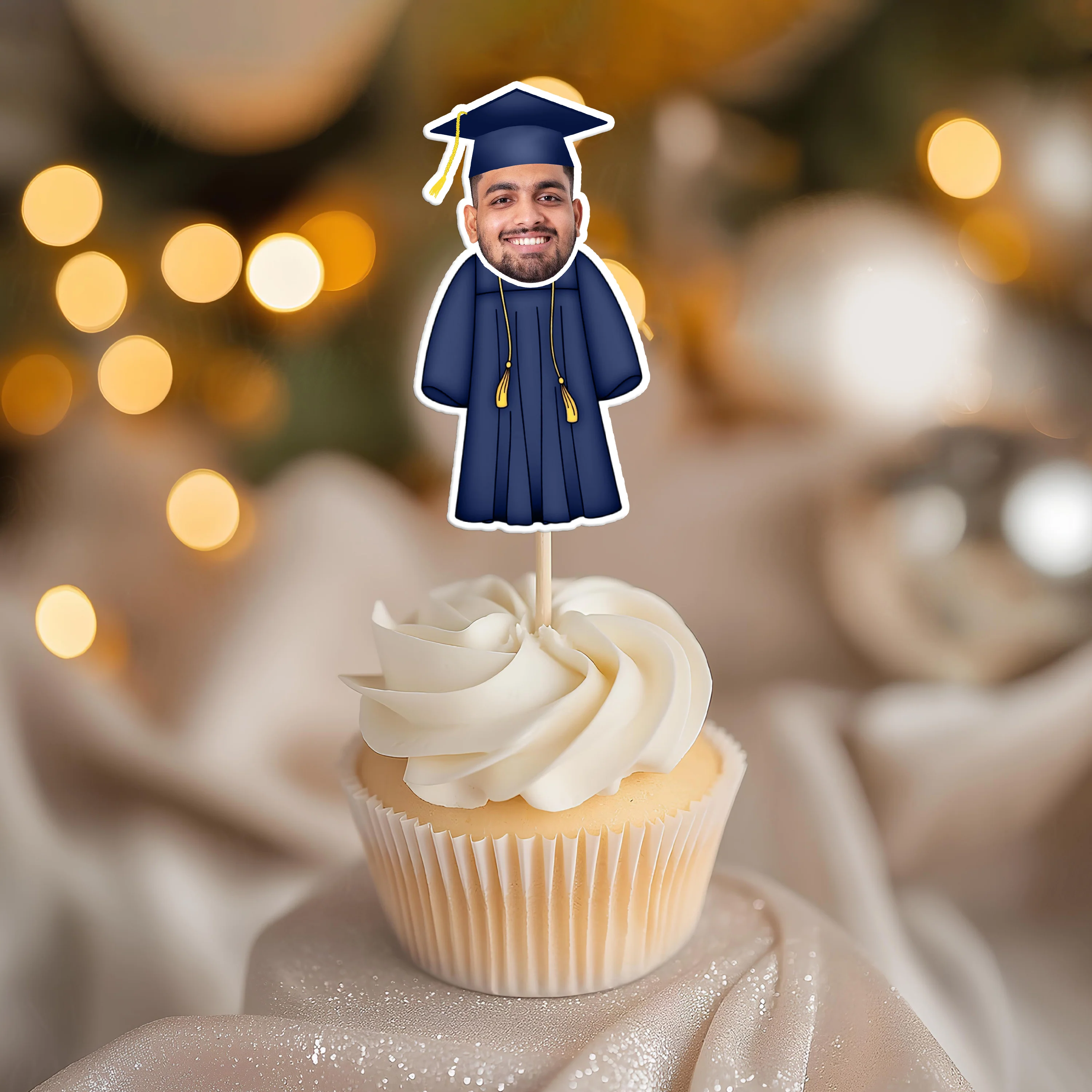 Custom Photo Senior Graduation Decoration Cupcake Toppers For Party TH10 892495 - Image 2