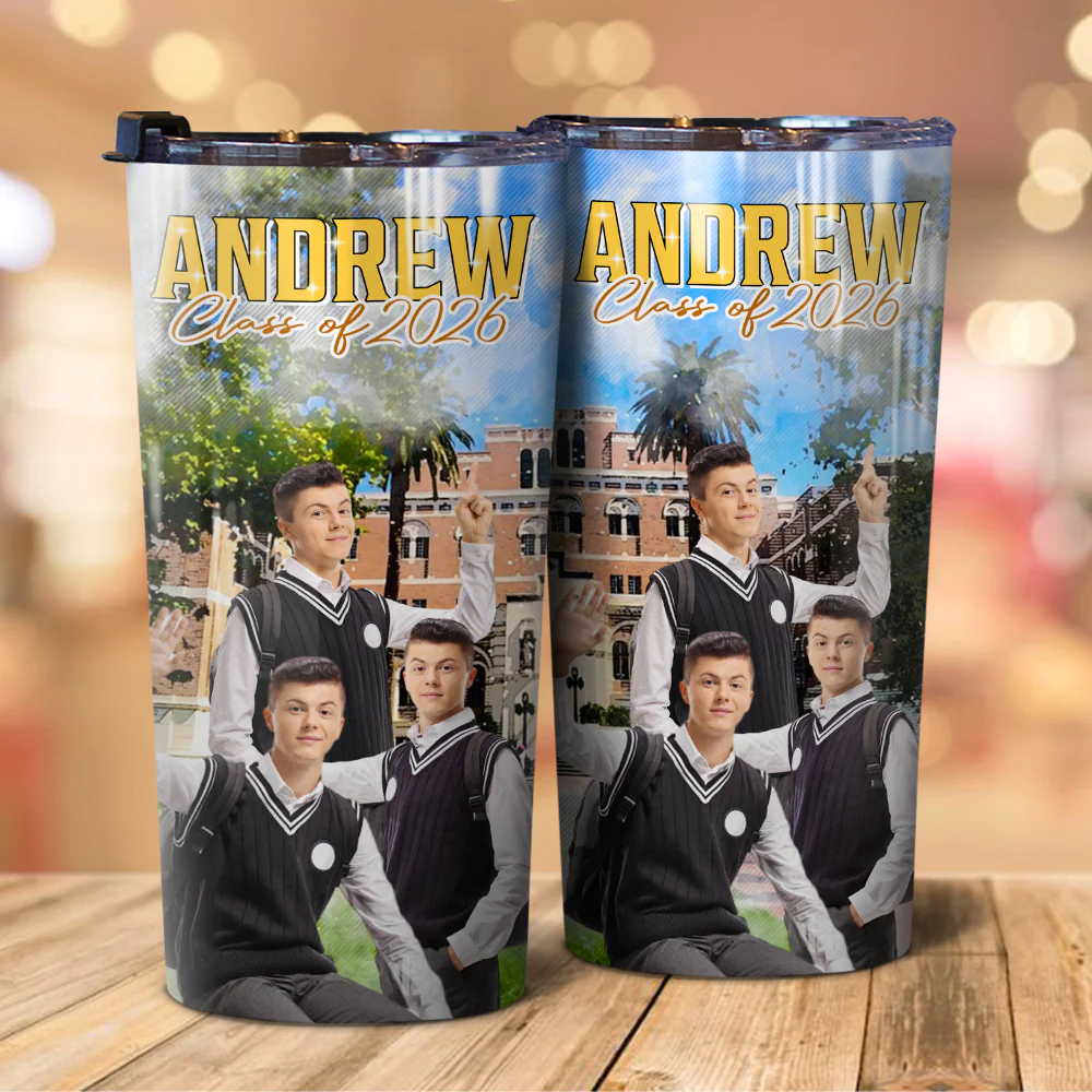 Custom Photo Senior Portrait Retro Style Tumbler N304 889755 - Image 5