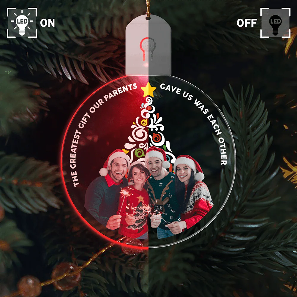Custom Photo The Greatest Gift Was Each Other Christmas LED Acrylic Ornament TH10 892105 - Image 4