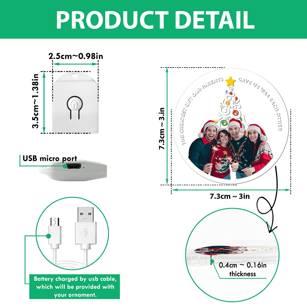Custom Photo The Greatest Gift Was Each Other Christmas LED Acrylic Ornament TH10 892105 - Image 5