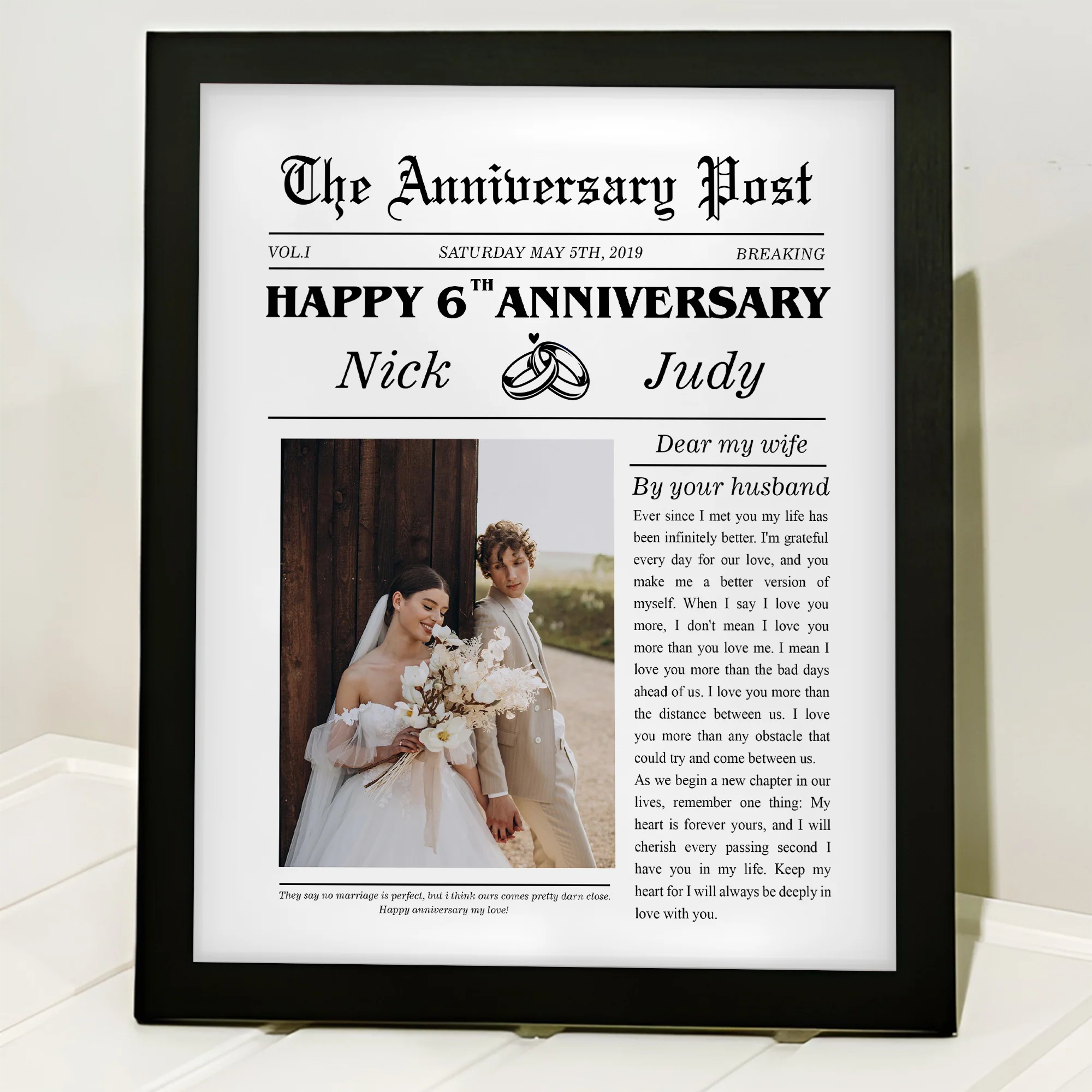 Custom Photo The Wedding Post Picture Frame Gift For Husband, Wife TH10 898239 - Image 5