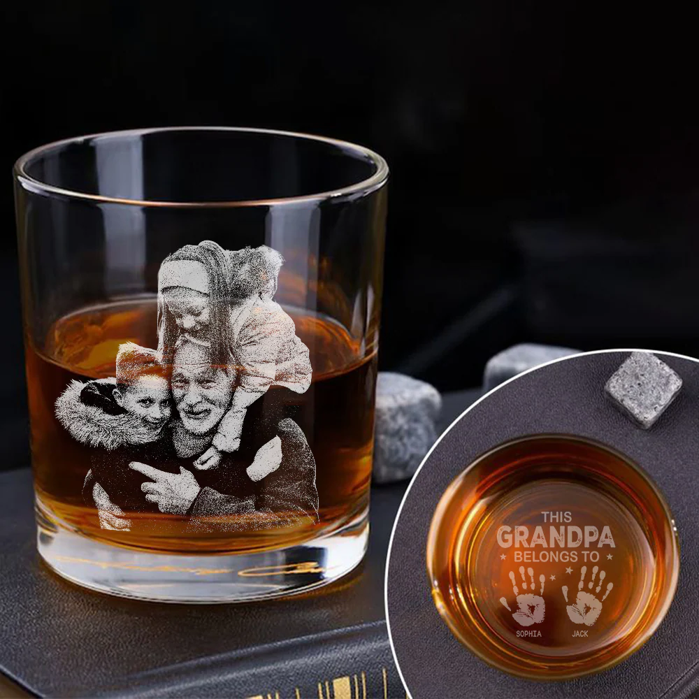 Custom Photo This Grandpa Belongs To Me Whiskey Glass TH10 892923 - Image 2