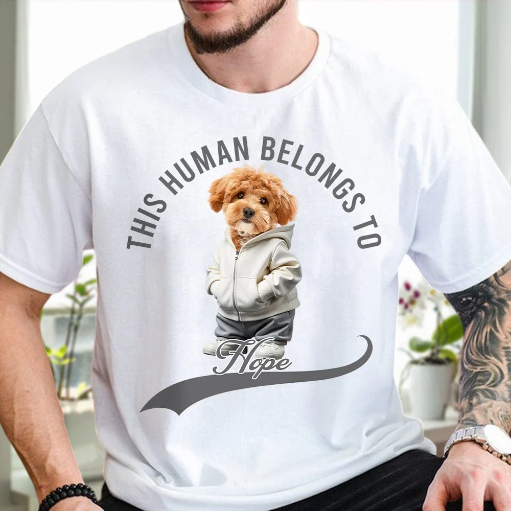 Custom Photo This Human Belongs To Dog Cat Shirt TH10 892377 - Image 4