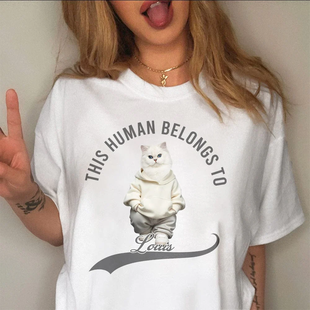 Custom Photo This Human Belongs To Dog Cat Shirt TH10 892377 - Image 6