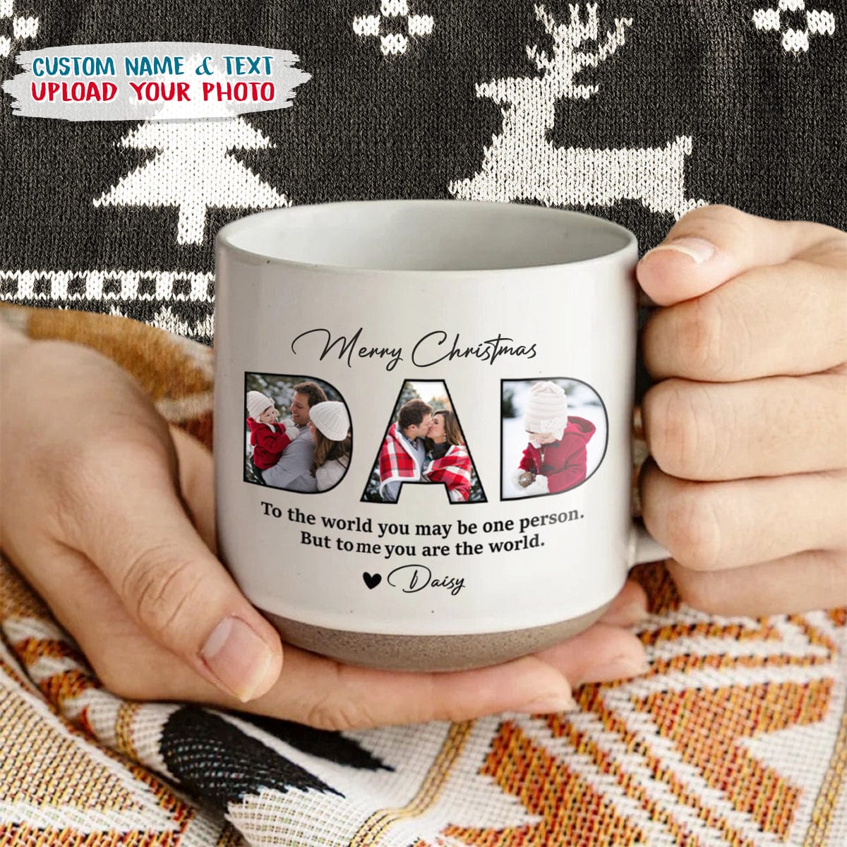 Custom Photo To Me You Are The World Family Pottery Mug TH10 892115 - Image 3