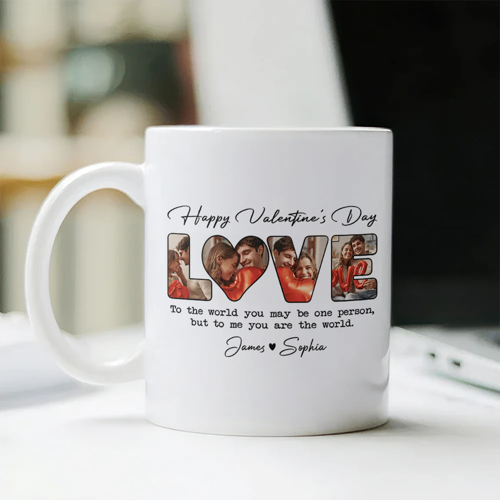 Custom Photo To Me You Are The World Valentine White Mug TH10 896965 - Image 2